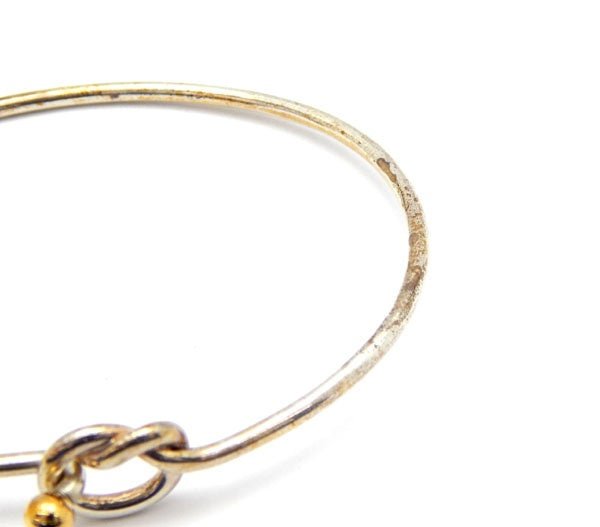 (ティファニー)TIFFANY&Co. コンビ フック&アイ バングル ラブノット シルバー925/K18イエローゴールド レディース - 安心保証・業界最安値の販売 福助